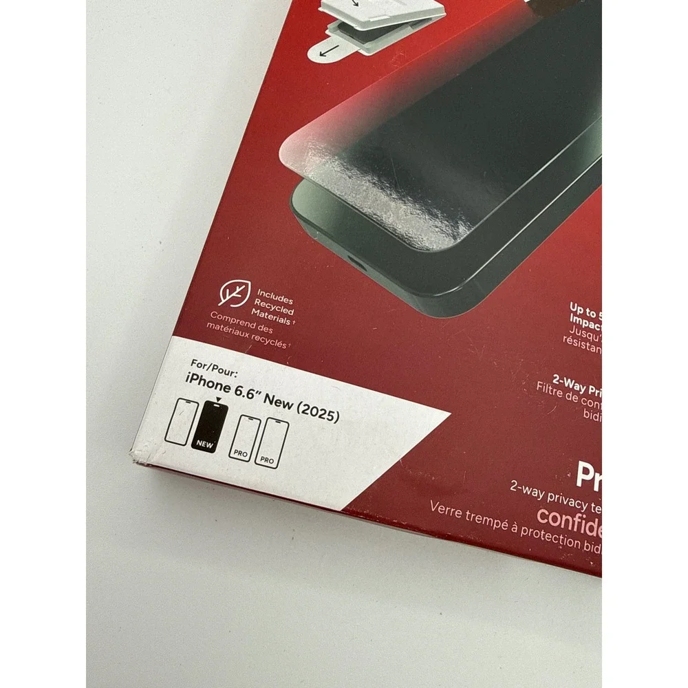 ZAGG Screen Protector iPhone 6.6 New‎ 2025 Black NEW Glass Elite Privacy